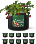 LINERY 10-Pack 10 Gallon Grow Bag - Black Heavy Duty Thickened Planting Bags With Handles, Non-Woven Fabric Plant Pots