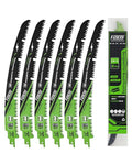 12-Inch Pruning Blades for Wood - Reciprocating Saw Blades Set, FACHLICH Arc Cutting Edge 6TPI Saw Blades for Tree Pruning, Wood Cutting(6 Pack)