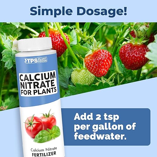 Calcium Nitrate Fertilizer – Liquid Fertilizer Supplement for Fast Leaf Growth, Stronger Cell Wall Development & Prevents Blossom End Rot, 8 oz