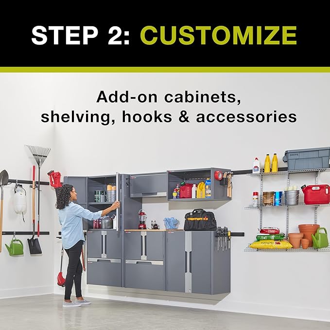 Rubbermaid FastTrack 2 Door + Drawer Base Cabinet, Garage Storage Systems, Garage Organization