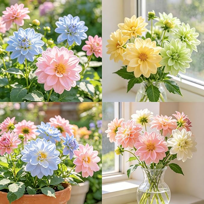 CarpetC 1000+ Mixed Dwarf Dahlia Seeds for Planting, Compact Perennial with Long-Lasting Blooms, Non-GMO Heirloom Dahlia pinnata for Garden Borders, Containers & Cut Flowers