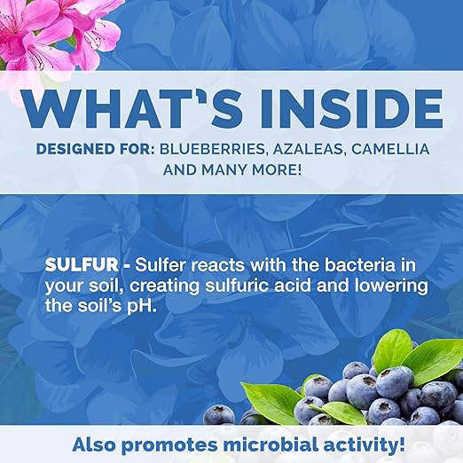 Bloom City's Organic Soil Acidifier - The Best Soil Acidifier Blueberry and Hydrangea Acidic Fertilizer for Optimal Plant Health, Gallon (128 oz)
