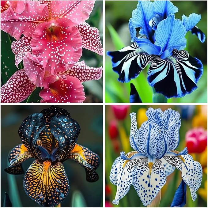 75+ Mix Iris Seeds for Planting -Rare Exotic Bearded Iris Flower Seeds -Dwarf Flower Seeds Perennial Cold Hardy Non-GMO Heirloom for Garden Outdoor