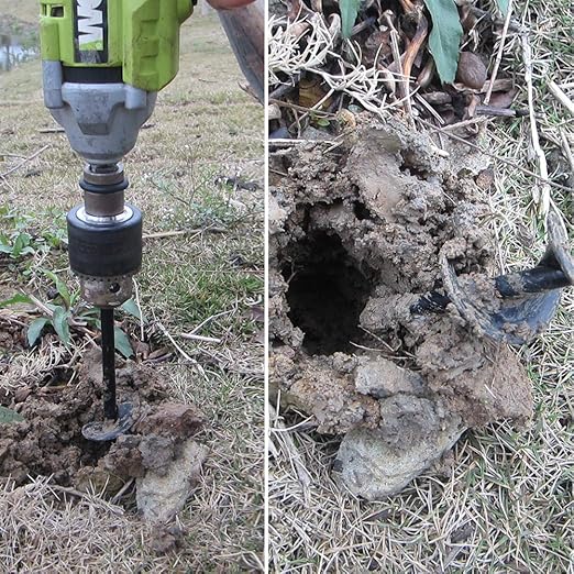 Garden Auger Drill Bit for Planting – 1.6x9 Inch Garden Auger,Rapid Planter Bulb & Bedding Plant Auger for 3/8" Hex Drive Drill – Ideal Bulb Planter Tool for Tulips