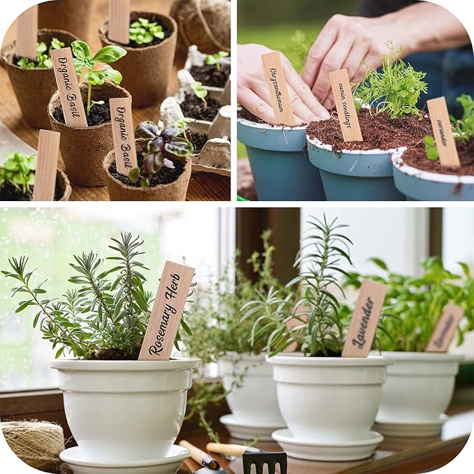 200Pcs Plant Labels,4 Inch Plastic Garden Plant Markers,Waterproof Nursery Plant Tags,Seed Labels,Pot Marker for Outdoor Indoor Garden Plants Label Stakes