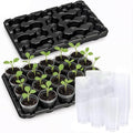homenote 3 Inch Seed Starting Trays with Clear Nursery Pots, 5-Pack 20-Cell Seedling Starter Trays & 3" Nursery Pots 100 Pcs with Drainage, Plant Starter Germination Trays for Indoor Outdoor Growing