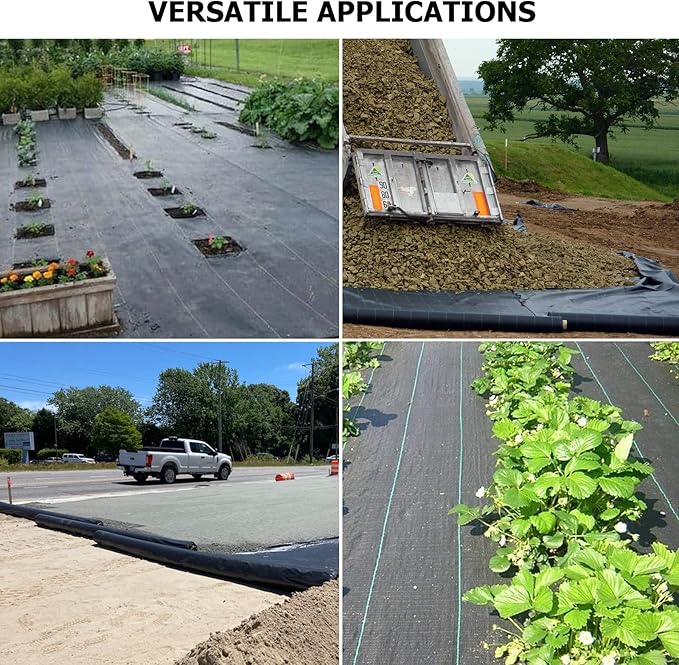 DWALE Driveway Fabric,13x115 ft Road Fabric Commercial Weed Barrier Fabric, Landscape Fabric Heavy Duty 5OZ French Drain Fabric for Erosion Control,Landscape Fabric,Weed Barrier,Construction Projects