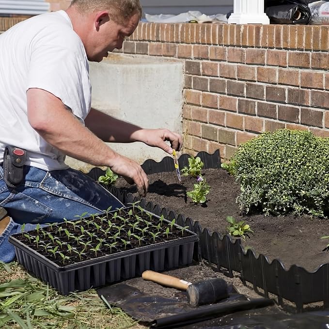 Baderke 8 Pack 2.8" Deep 54 Cell Seed Starter Trays, Thick Durable Plug Tray Big Cell Seed Starting Trays for 1015 Flat Tray Germination, 432 Cells Reusable Plant Propagation