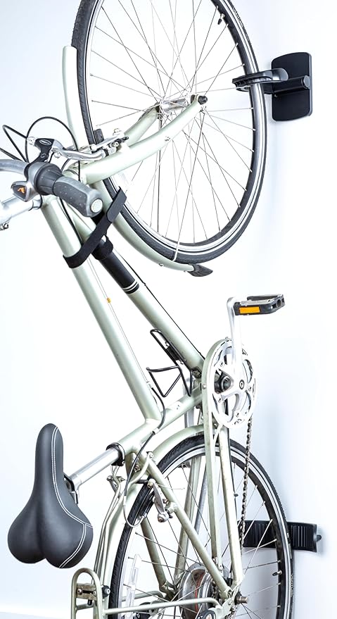 Duck EasyMounts Bike Hanger - Heavy Duty Wall Mount Bicycle Rack for Garage Organization & Storage - No Tool Install - Up to 50 Lbs - Black, Pack of 1 Tire Hook, Wheel Dock & All Hanging Hardware
