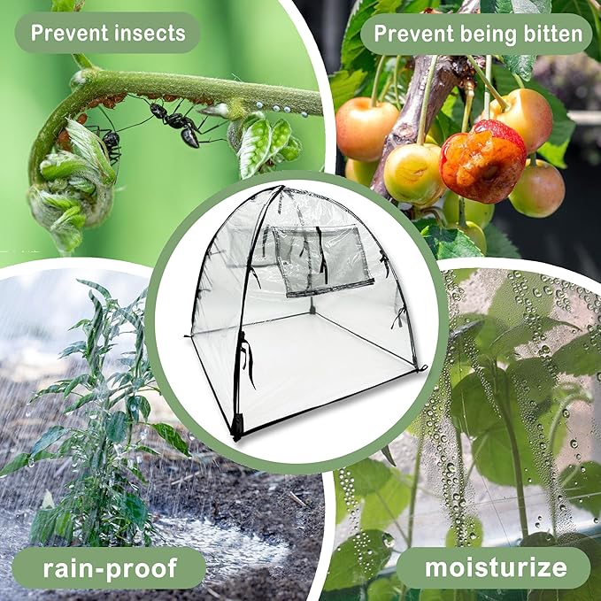 Plant Tent Freeze Protection, Winter Plant Cover Freeze Protection 36" x 36" x 38"Clear Outdoor Garden Frost Cover, Transparent Waterproof Freeze Tent for Outdoors Potted Plants, 1 Pack