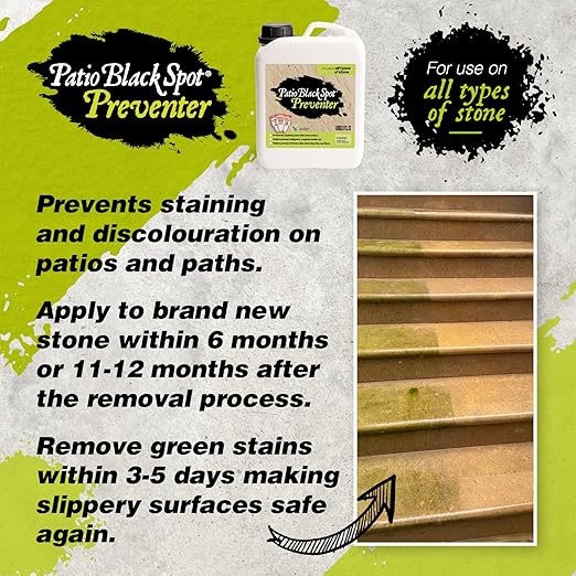 Preventer - For all Stone Types - Controls and Prevents Reinfestation after Removal - Suitable for Terraces and Pathways - Removes Red and Green Stains From Algae - 2.5 L