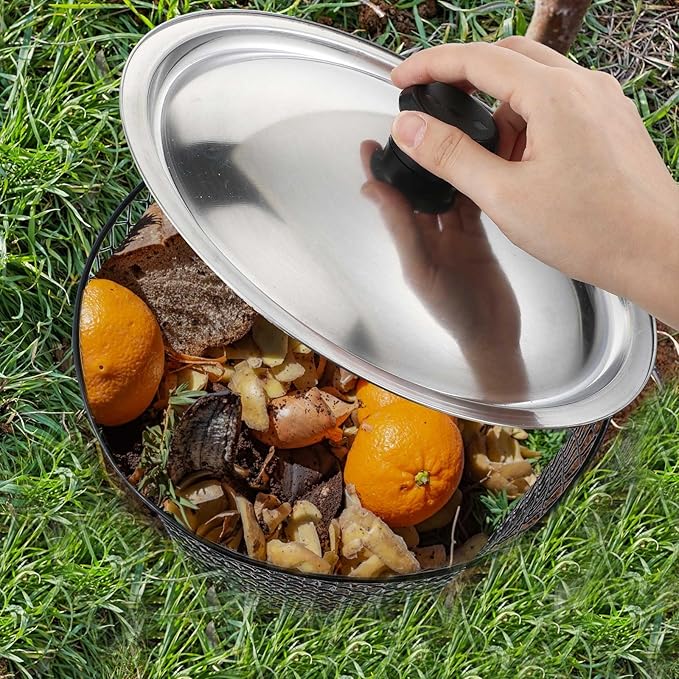 8 Pcs Inground Worm Composter with Lids 8.1 x 8.1 x 5.9 Inch Farm Worm Compost Bin Outdoor for Recycling Kitchen Food Waste to Raised Garden Beds