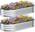 Galvanized Raised Garden Bed Outdoor, 6x3x1ft(2 Pack) Metal Heavy Duty Planter Boxes for Gardening, Easy Assemble Large Oval Plant Container Kit for Vegetables, Flowers, Fruits, Silver