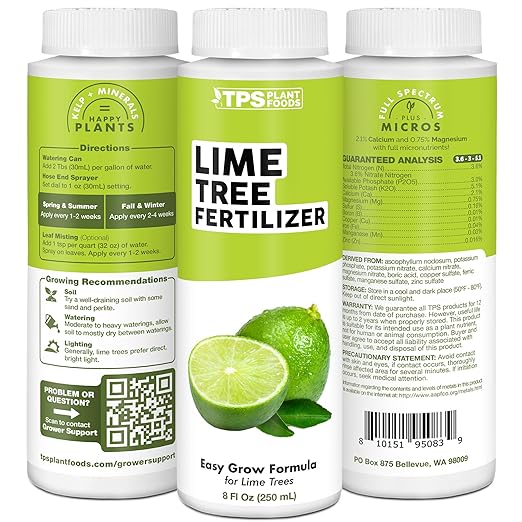 Lime Tree Fertilizer for All Lime and Citrus Trees, Liquid Plant Food 8 oz (250mL)