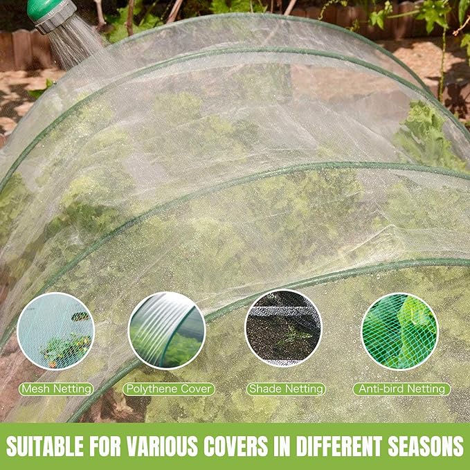 Joyhalo Garden Hoops for Raised Beds, 36pcs (6 Sets of 8ft) Fiberglass Hoops with PVC Coating, DIY Greenhouse Tunnel for Row Cover, Bird Netting & Plant Protection, Extend Growing Season