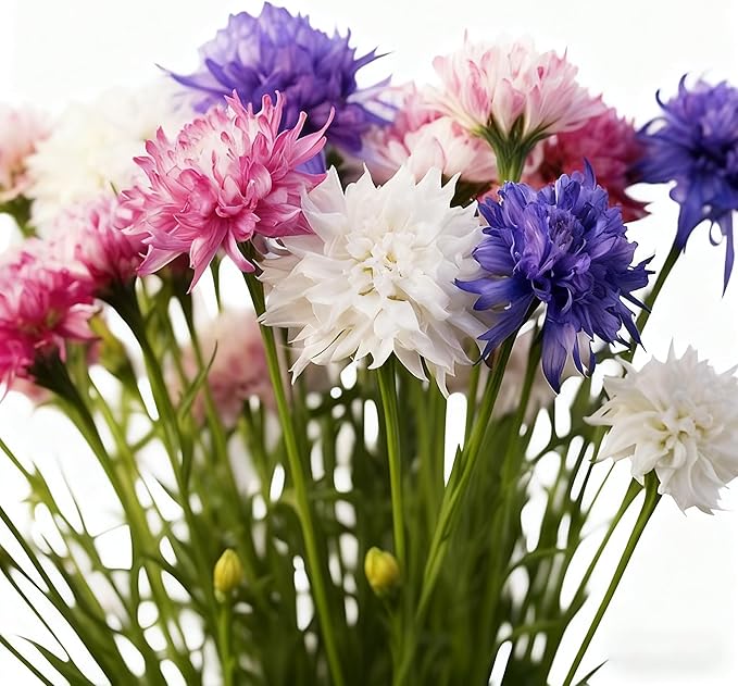 Cornflower Seeds for Planting, 3000+ Mix Centaurea Flower Seed, Non-GMO Heirloom Cornflower Seed for Garden Home Outdoor