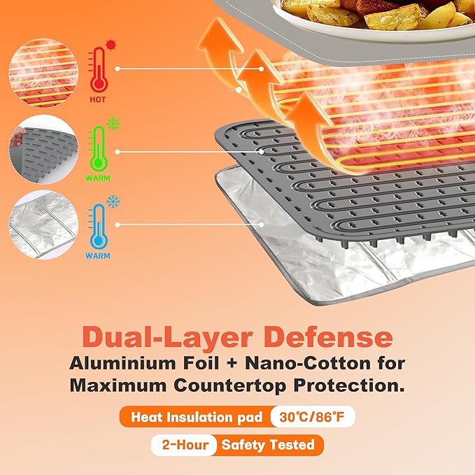 Silicone Food Warming Mat - 42 x 15 Inch Extra Large with Heat-Resistant Mat, 500W Graphene, 6 Temp & 6H Timer, Rollable Electric Heating Mat