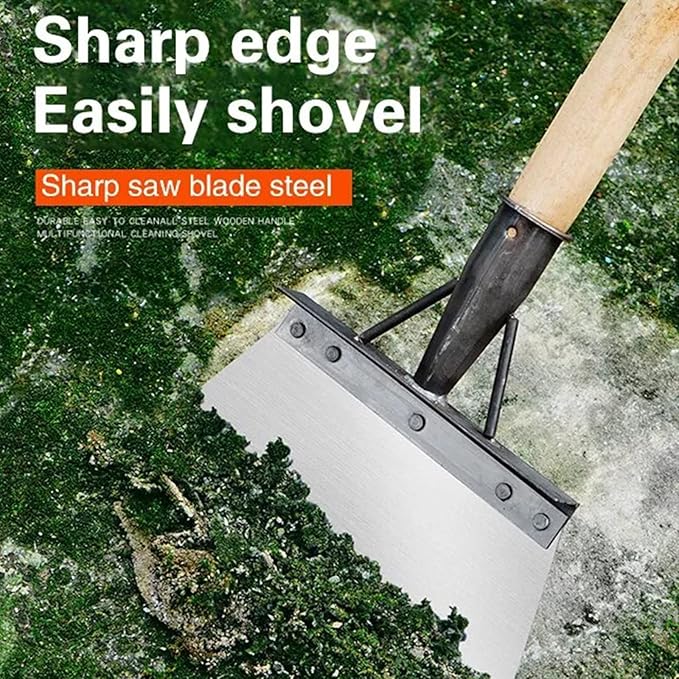 Multifunctional Cleaning Shovel, Gardscraper Multi-Functional Garden Cleaning Shovel Flat Shovel, Garden Spade Shovel, Heavy Duty Garden Tool for Digging, Lawn Edging, and Weed Removal (30cm/12in)