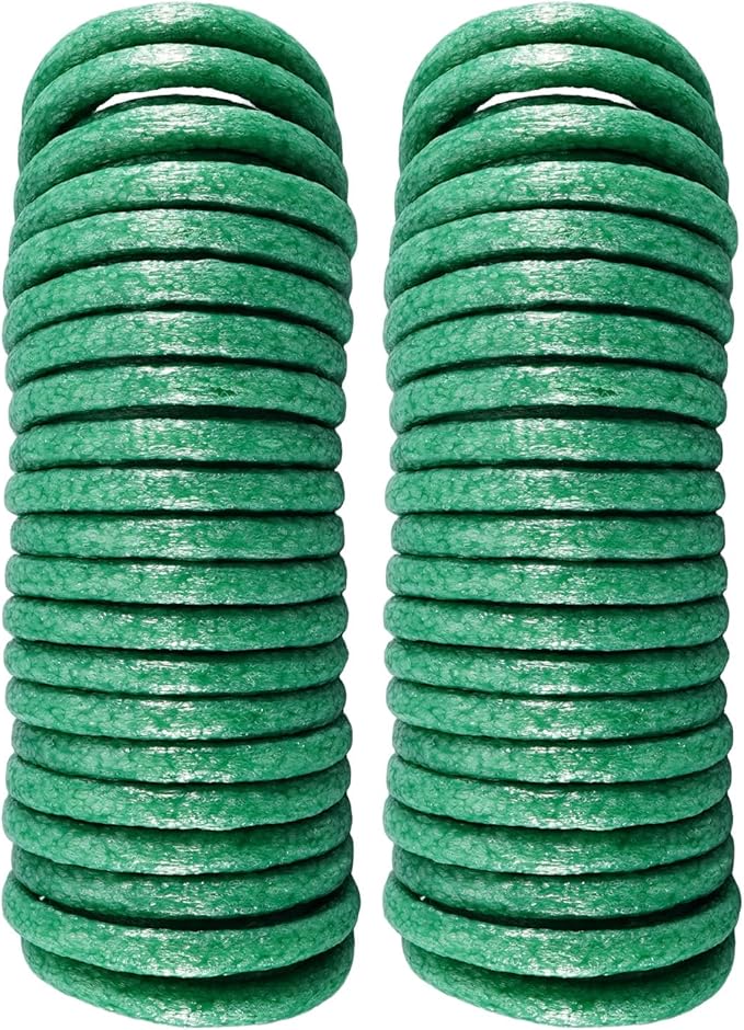 32Ft Soft Garden Plant Ties, Flexible Foam Wire for Securing Climbing Vines, Vegetables, Flowers, Adjustable Reusable Indoor and Outdoor Gardening, Green, 2Pcs