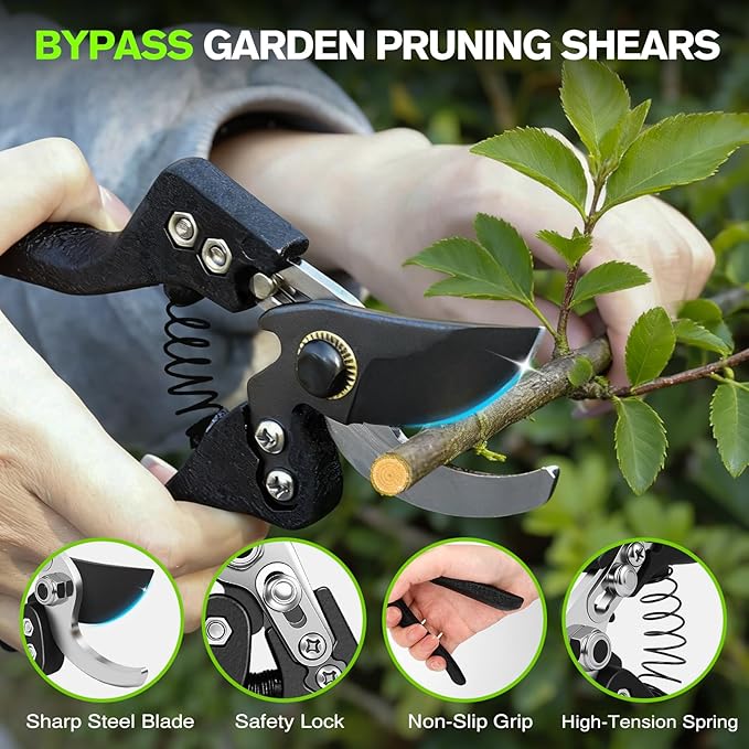 Loppers for Tree Trimming Heavy Duty 28-38" SK5 Steel Anvil Loppers With Extendable Aluminum Handle & Pruning Shears Set Tree Branch Cutter Up To 1.5-2"Diameter Trimmer Tools for Garden Yard Branches