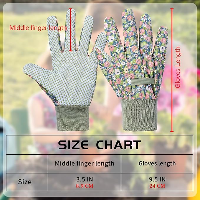 Women's Gardening Gloves Weeding and Thorn Resistant Work Gloves for Digging Planting Pruning Raking-Grown