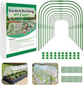 Garden Netting Kit for Raised Beds, 8x40ft Ultra Fine Mesh Netting & 10 Sets Garden Hoops with Clips, Row Cover Net Protection Plant Covers Set for Greenhouse Vegetable Fruits Flowers Barrier