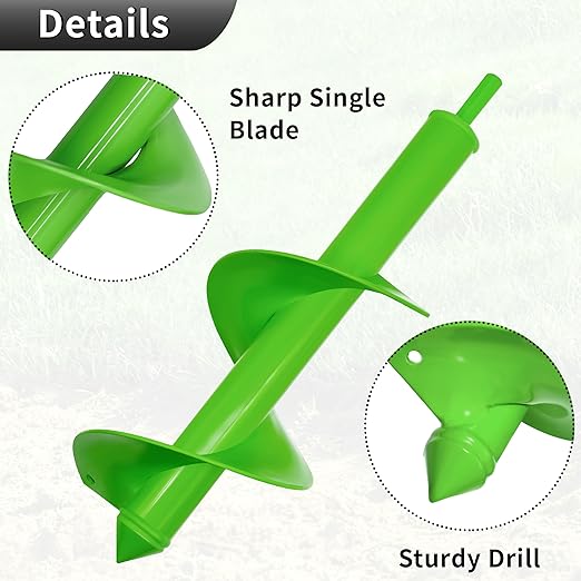 Auger Drill Bit for Planting, 4x12inches Garden Auger Spiral Drill Bit for Bulbs & Bedding Plants,Heavy Duty Post Hole Digger for Garden Soil,Fits 3/8" Hex Drill