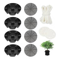 4 Pack Plant Saucer Stand Set, Self-Watering Elevated Plant Stand with Cotton Fabric and Rope, Auto Plant Watering Devices Flower Pot Tray Accessories for Indoor Greenhouse Grow Tent (13)