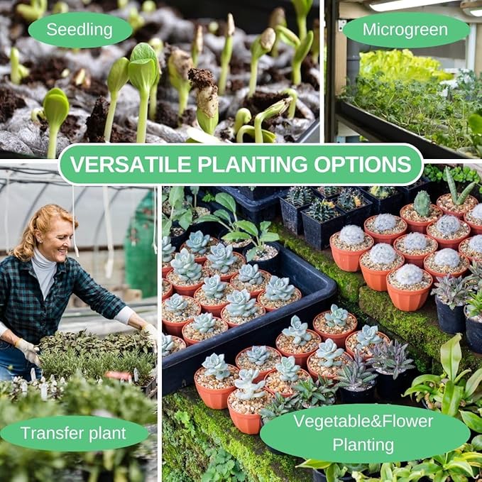 Soil Blocking Trays 5-Set 15x12inch Mesh Trays Flat Plant Tray with Humidity Domes, Nursery Supply for Microgreen, Seed Starting, Indoor Gardening, and Greenhouse