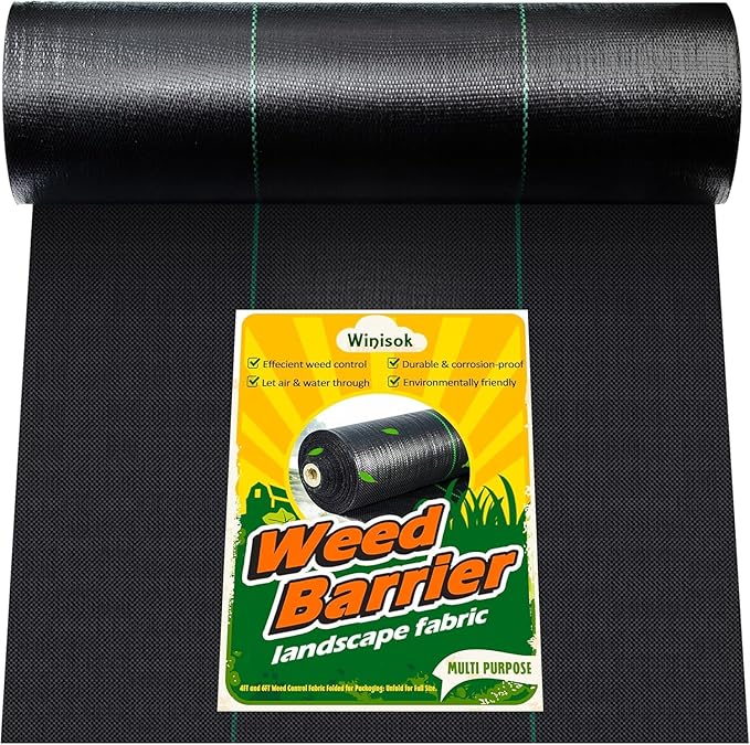 Weed Barrier Landscape Fabric Heavy Duty, 4FT x 300FT Thicken Garden Fabric Weed Mats Cloth, Durable Weed Control Mulch Breathable for Landscaping Weed Blocker Garden Bed Cover