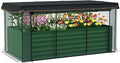 Outsunny 7.3 x 3.4 x 2 ft Galvanized Raised Garden Bed with Crop Cage Plant Protection Net and Shade Cloth Roof, Metal Planter Box with Cover for Vegetables, Flowers, Herbs, Green