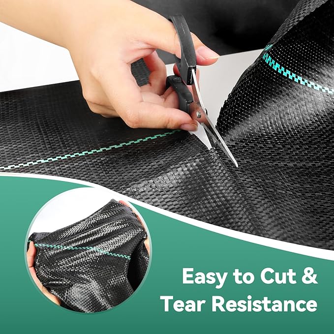 4ftx250ft Weed Barrier Landscape Fabric Heavy Duty 3.2oz, Woven Geotextile Weed Blocker Landscaping Fabric, Ground Cover Weed Control Mat, Commercial Weed Cloth Garden Bed Liner