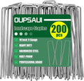 OUPSAUI 10 Inch Galvanized Landscape Staples Stakes, 12/25/50/100/200pcs Garden Metal Stakes for Weed Barrier Fabric, Fence Stakes, Tent Stakes, Christmas Decorations (200pcs)