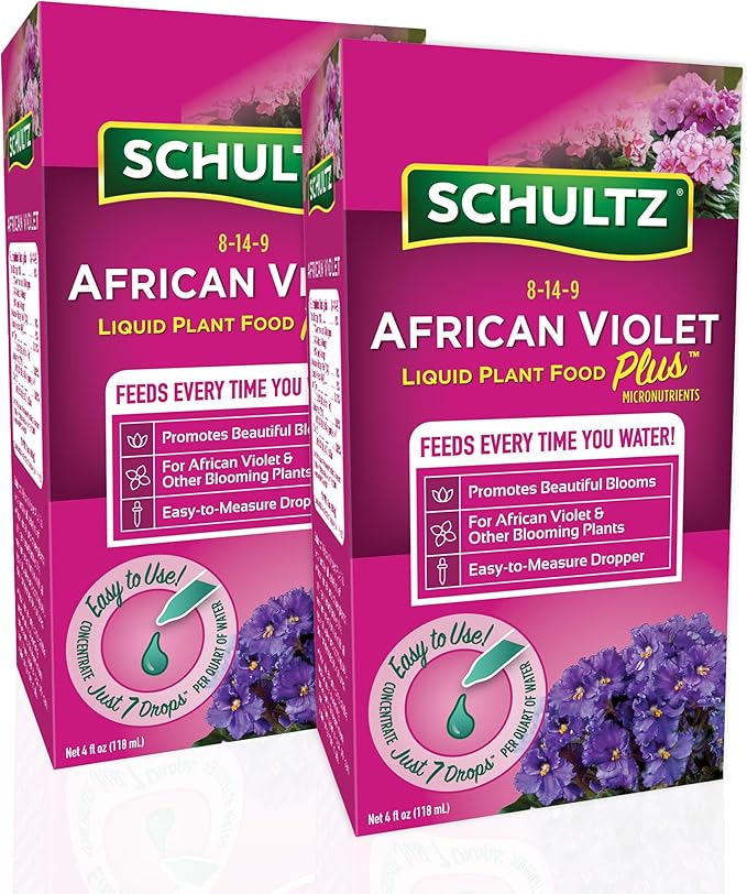 Schultz African Violet Plus Liquid Plant Food 8-14-9, 4 oz, (2 Pack)