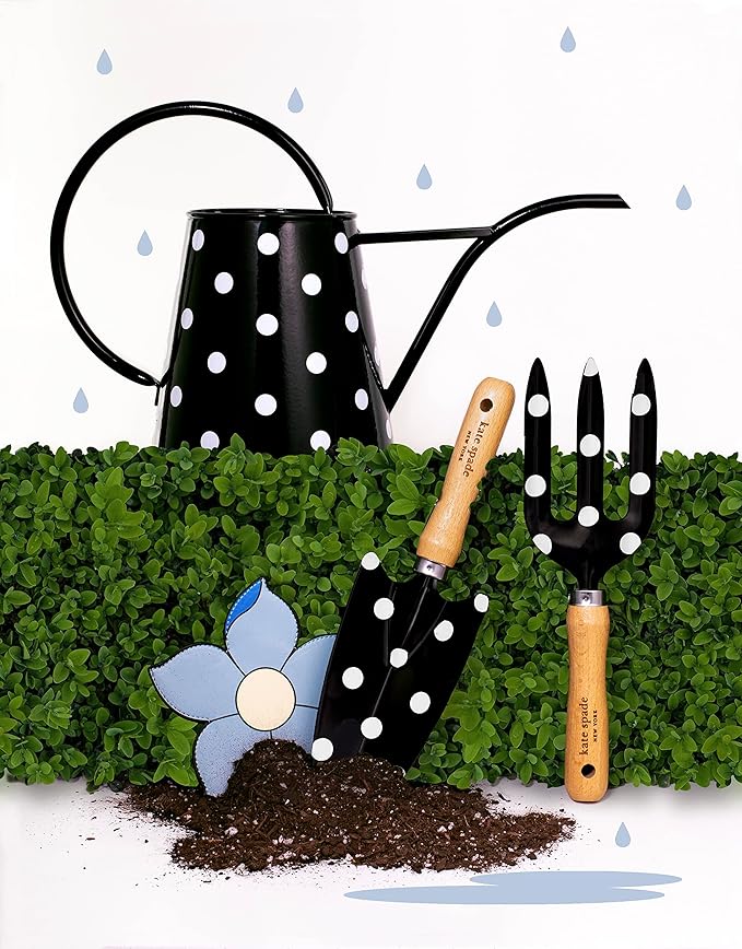 Kate Spade New York 2 Piece Gardening Hand Tools, Cute Garden Tool Set Includes Hand Rake and Trowel for Mother's Day Gifting Picture Dot