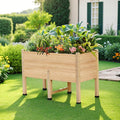 AMERLIFE 4x2 Ft Raised Garden Bed with Legs and Drainage Holes, 16 Inch Deep Elevated Wood Planter Box for Vegetables, Flowers, Herbs, Balcony, Patio, Backyard