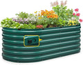 KING BIRD Raised Garden Bed Kit 2025 Upgraded Quick-Setup Galvanized Planter Garden Box Outdoor for Gardening, Vegetables, Flowers, 74x36x23 in, Green