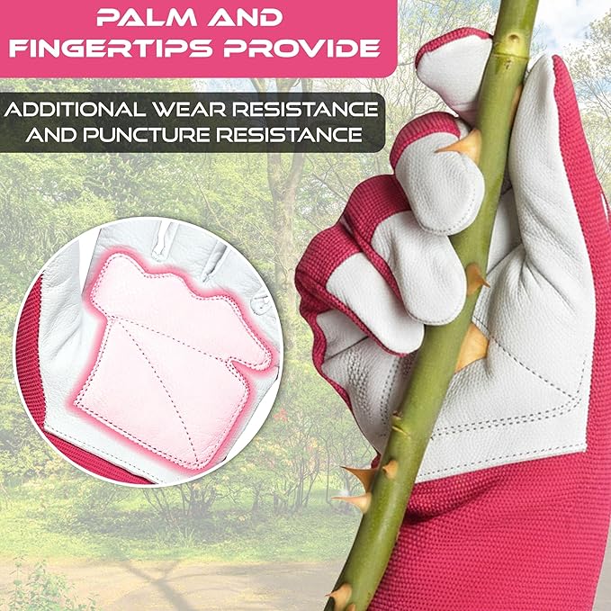 Long Gardening Gloves Leather Ladies Men Women Durable Goatskin Garden Gloves Forearm Thorn Proof Work