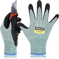 DEX FIT Level 5 Cut Resistant Gloves Cru553, 3D-Comfort Fit, Firm Grip, Thin & Lightweight, Touch-Screen Compatible, Durable, Breathable & Cool, Machine Washable; Green L (9) 1 Pair
