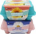 Buzzy Seeds Flower Starter Kit | 2-Pack Eco-Friendly Colorful Egg Cartons | Sunflower & Daisy Seeds | Indoor Flower Grow Kit | Gardening Gift | Ideal for Easter or Mother's Day Gifting