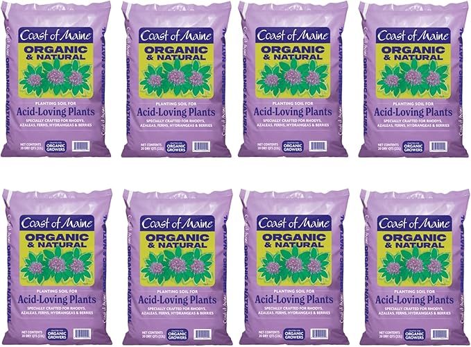 Coast of Maine Organic & Natural Planting Soil for Acid Loving Plants Azalea, Rhododendron & Berries - Premium Planting soil w/ Composted Manure, Sphagnum Peat Moss - Low pH, Enhanced Drainage (20 Qt)