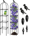 Fabulas Garden Obelisk Trellis for Climbing Plants Outdoor, 6 Ft Rustproof Plastic Coated Metal Vine Plant Trellis Support for Pots, Wisteria, Morning Glory, Clematis, Jasmine, Rose, Tomato, 2 Pack