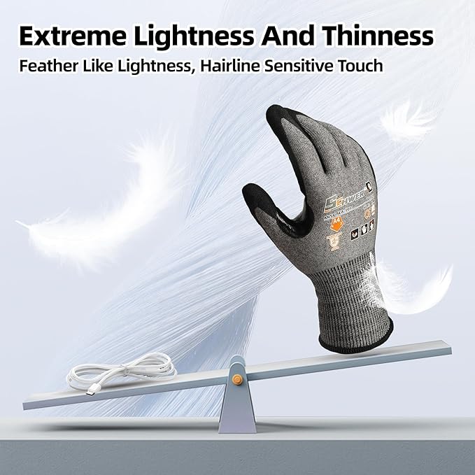 Schwer A4 AIR-SKIN Cut Resistant Work Gloves AR5918 with Extreme Lightweight & Thin, Grip Gloves for Fishing, Refined Work, Mechanic, Gardening, Touch-Screen, 3D-Comfort Fit, 150 Pair (M)