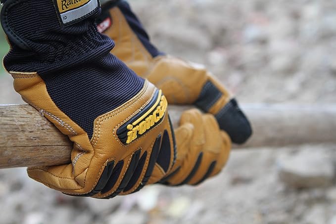 Ironclad Ranchworx Work Gloves RWG2, Premier Leather Work Glove, Performance Fit, Durable, Machine Washable, RWG2-02-S, Brown/Black, Small (Pack of 1)