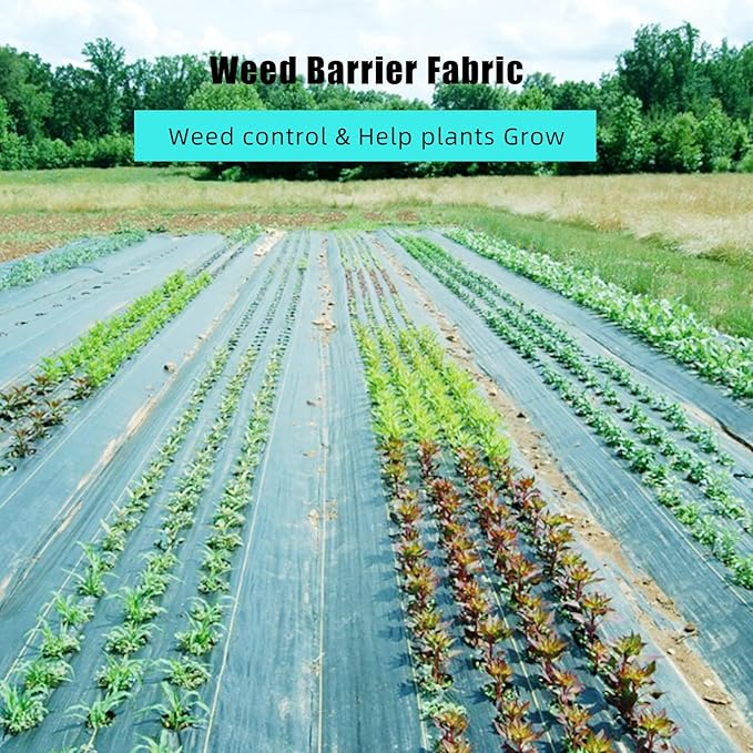 6.5ft x 330ft Weed Barrier Landscape Fabric Heavy Duty, Premium 3.2oz Ground Cover Weed Block Gardening Mat, Easy Setup & Superior Weed Control