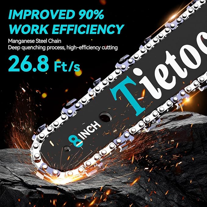 Mini Chainsaw Cordless, 8 Inch & 6 Inch Portable Electric Chainsaw,Battery Powered Handheld Power Chain Saw with 2 Batteries and Auto Oil,for Tree Trimm,Cutting Wood,Garden Tool,Gift for Men Women