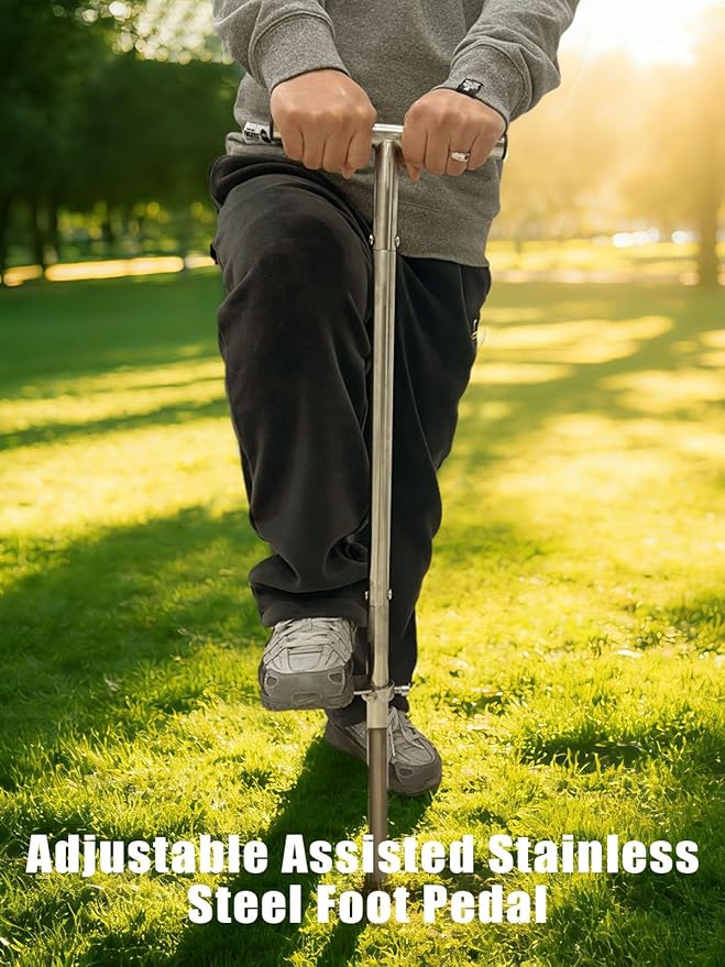 Soil Probe 36in with Pedal, T-Handle Soil Sample Probe Rod Stainless Steel, Soil Sampler Probes for Soil Sampling, Soil Test Kit for Gardening