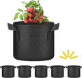 YSSOA 5-Pack 3 Gallon Grow Bags, Aeration Nonwoven Fabric Plant Pots with Handles, Heavy Duty Gardening Planter for Potato, Tomato, Vegetable and Fruits, Black 2024 Version