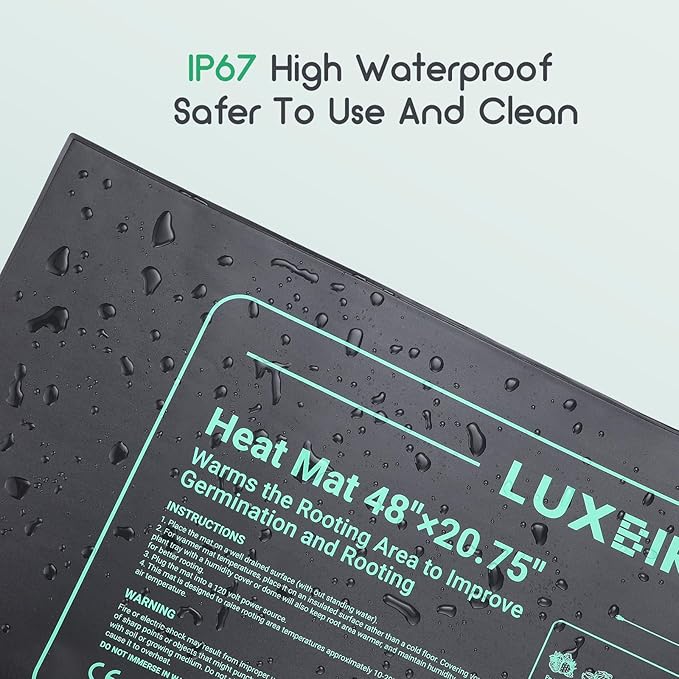 LUXBIRD Seedling Heat Mat with Thermostat, 48" x 20.75" Larger Size for More Plants, Ideal for Indoor Planting, Germination, Home Brewing, Terrarium and Aquarium Heating