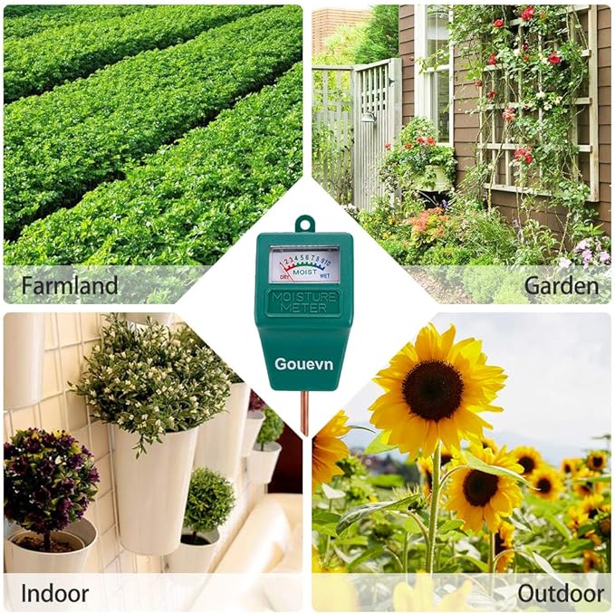 Soil Moisture Meter, Plant Moisture Meter Indoor & Outdoor, Hygrometer Moisture Sensor Soil Test Kit Plant Water Meter for Garden, Farm, Lawn (No Battery Needed)